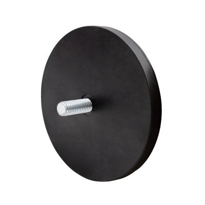 Gummibelagt neodymium magnet Ø88x8,5 mm med M8x15 gevindhals og 42,0 kg holdekraft